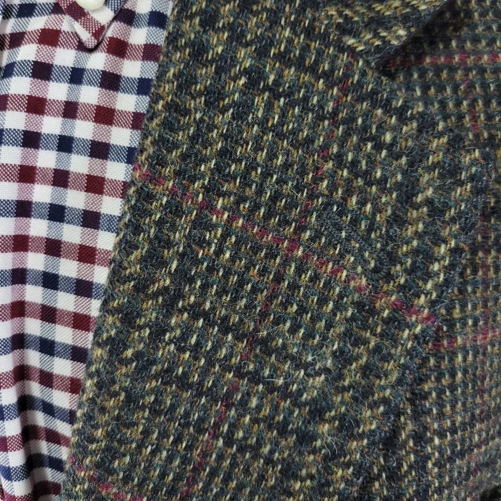 Robert Stock Men's Sport‎ Coat Blazer Two Button Brown Plaid Wool Size 44R